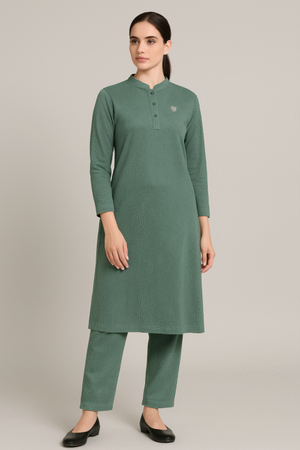 Winter Velvet Kurti Set with Pants